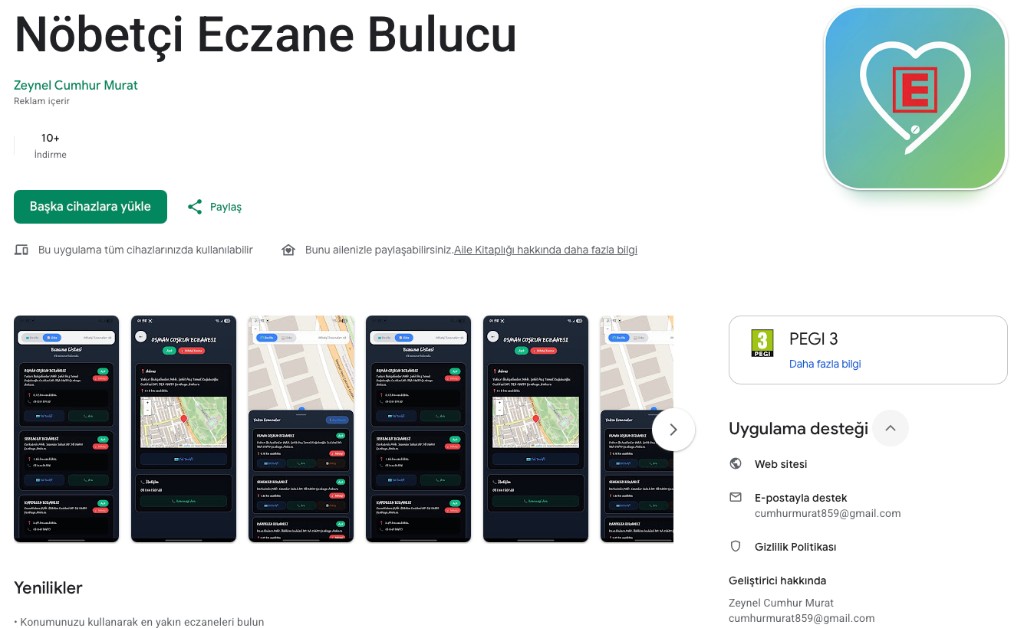 NöbetçiEczaneBulucu uygulama ekran görüntüleri — Google Play